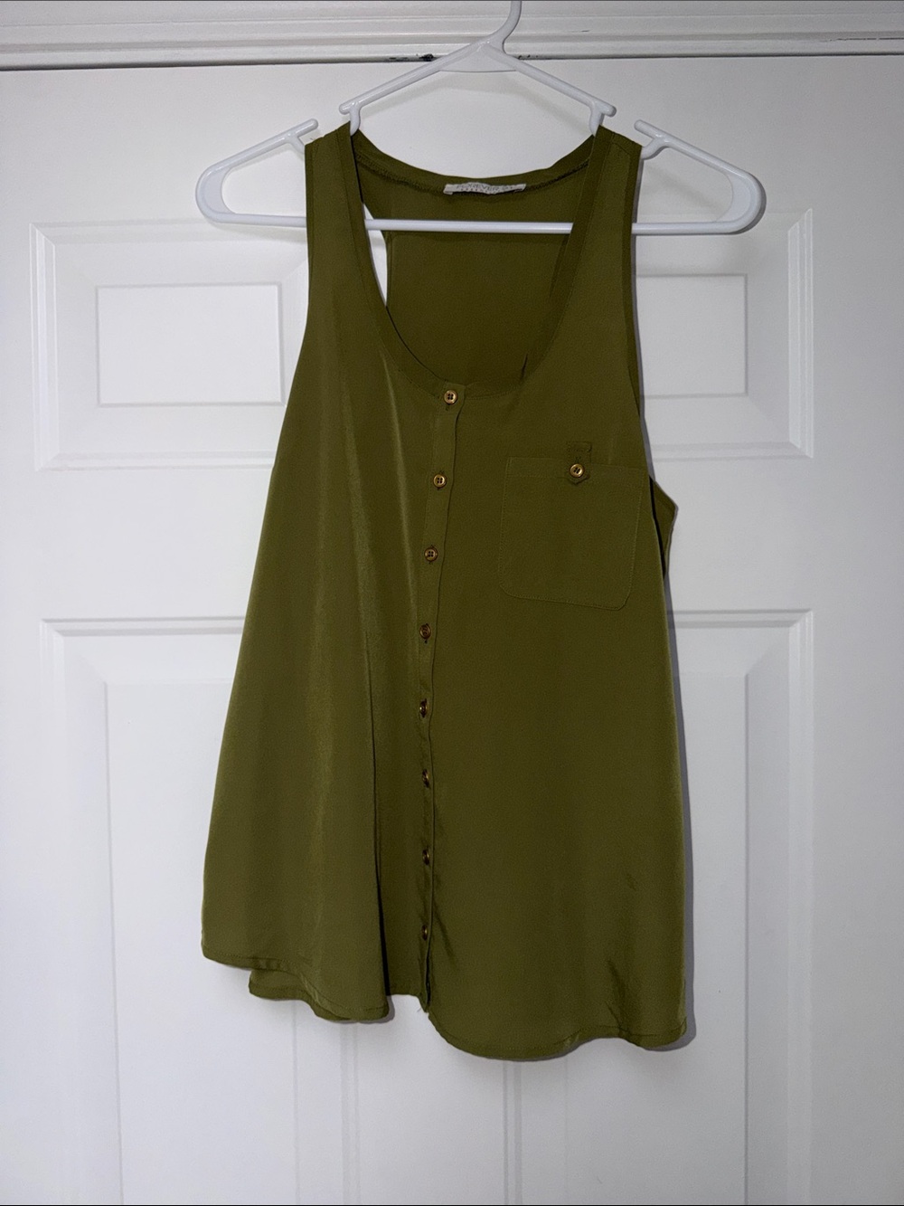 Forever 21 Olive Green Button-Front Tank